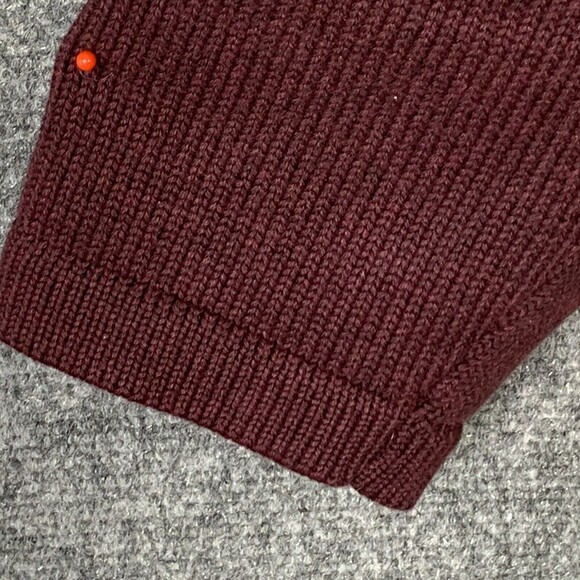 L L  Bean 1/4 Zip Knit Sweater Men XL Tall Long Sleeve Plum Color Cotton - Picture 5 of 11